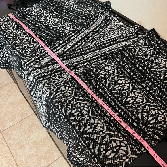 Free People open front cocoon kimono duster, fringed sleeve det Oversized XS - Picture 6 of 10